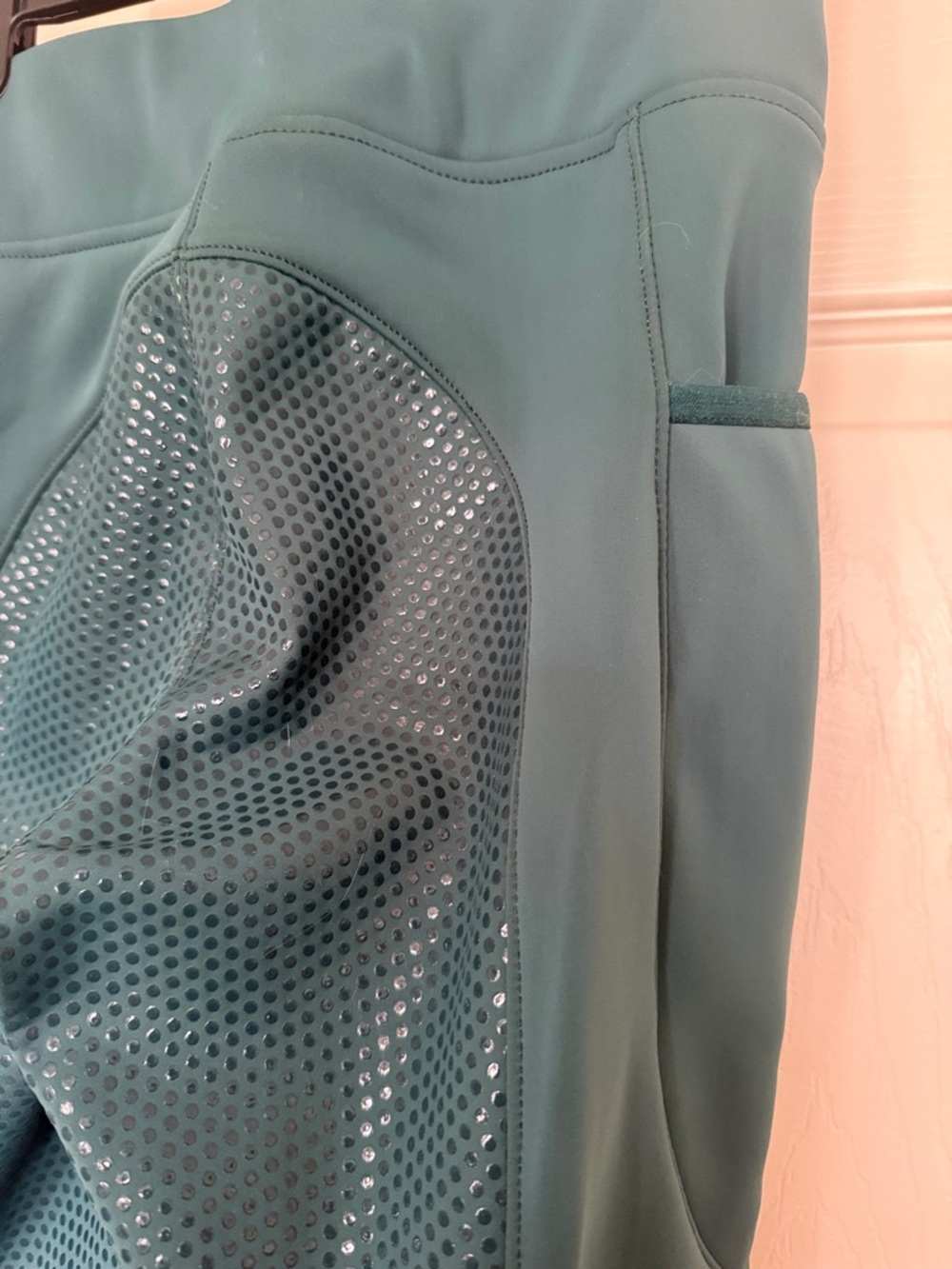 Women’s High-Waist Teal Leggings with Knee Grip - Picture 3 of 4